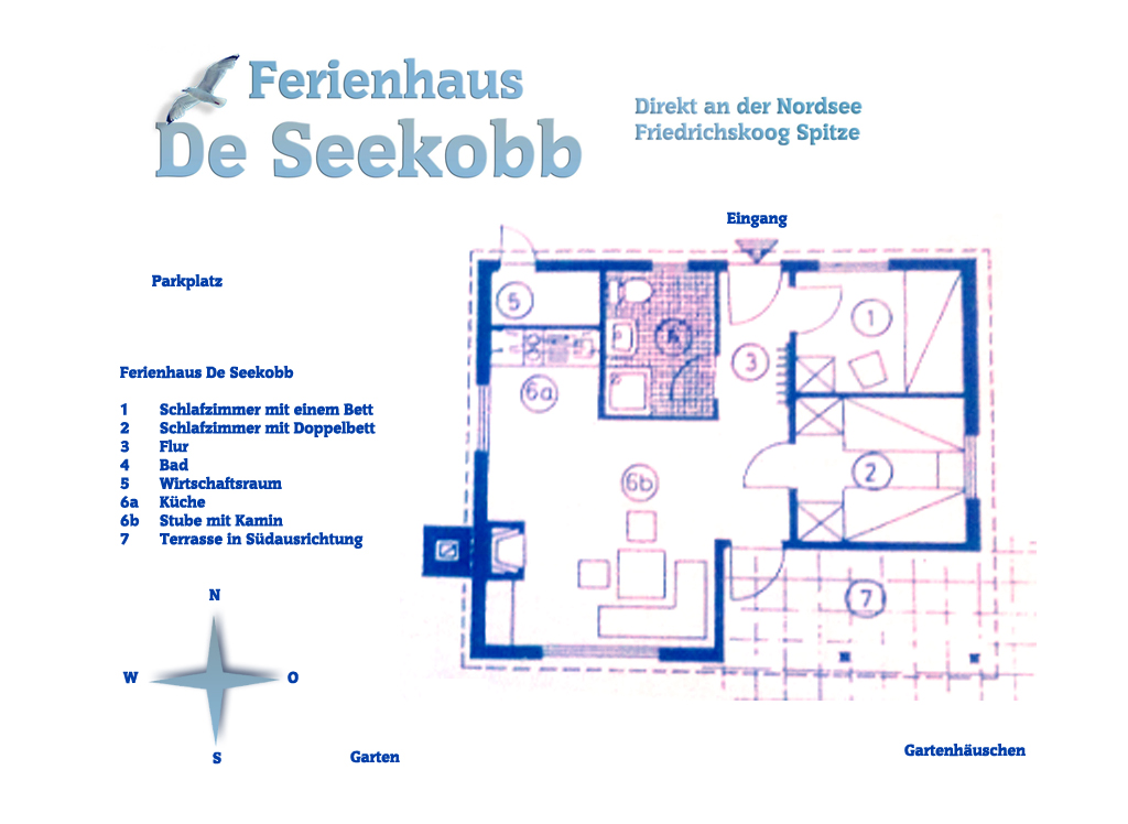 Grundriss Ferienhaus De Seekobb